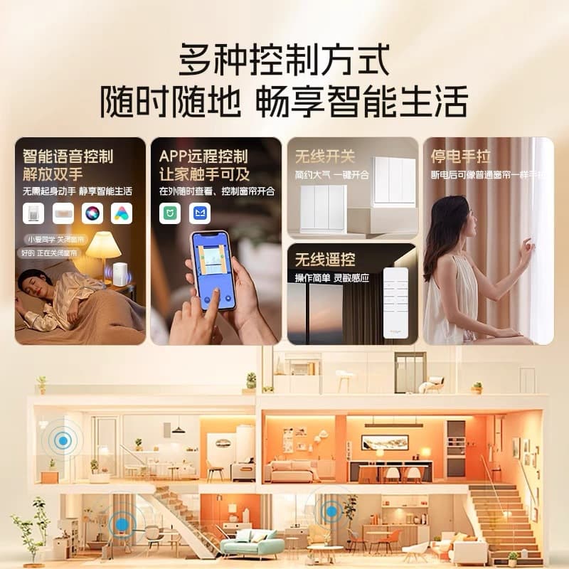 Hotel commercial full blackout curtains Sunshade and sun protection B&B electric curtains Lewu voice smart curtains finished products 4
