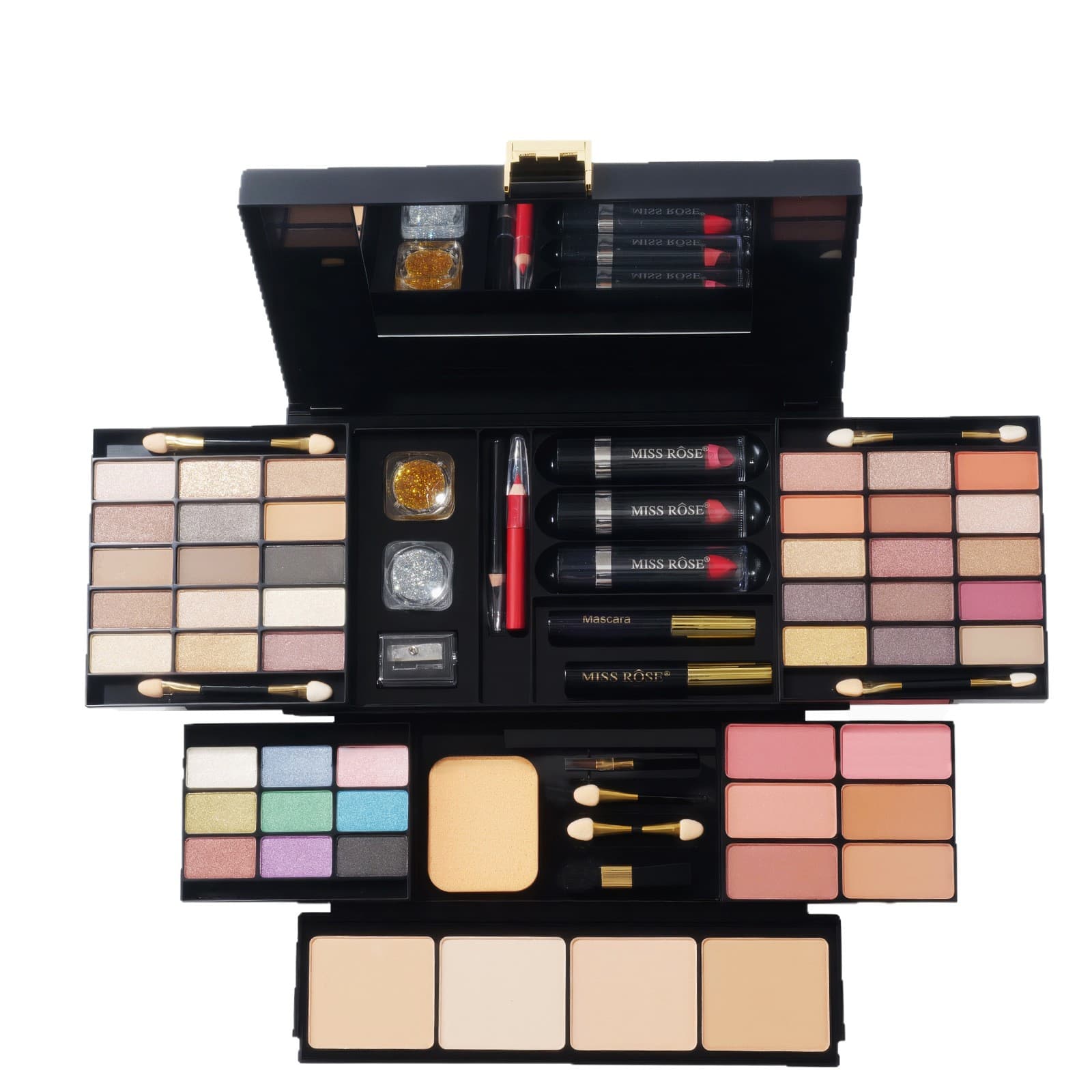 MISSROSE cross-border makeup palette, makeup kit, eye shadow and lip gloss combo set, lipstick, blush, highlighter powder 6