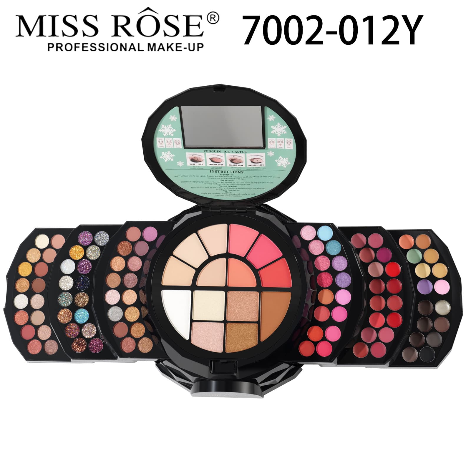 MISSROSE cross-border makeup palette, makeup kit, eye shadow and lip gloss combo set, lipstick, blush, highlighter powder 7