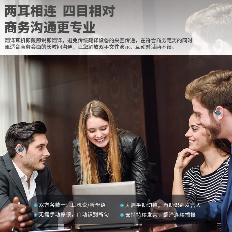 Foreign trade intelligent translation headset global business travel Arabic Southeast Asia multi-language offline translator 4