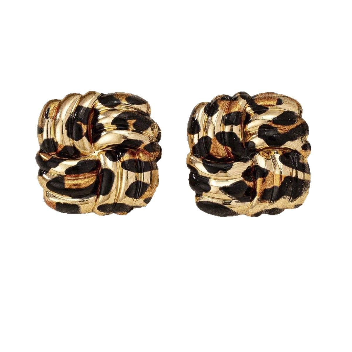 European and American cross-border supply bohemian style leopard print earrings geometric square earrings for daily wear by women 6