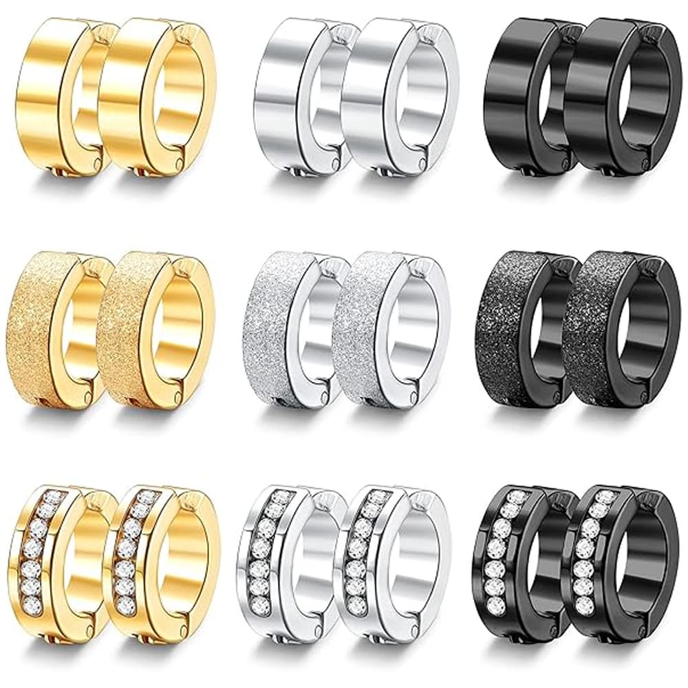European and American cross-border Amazon non-pierced earrings stainless steel pierced pavé cubic zirconia ear clip earrings decoration 1