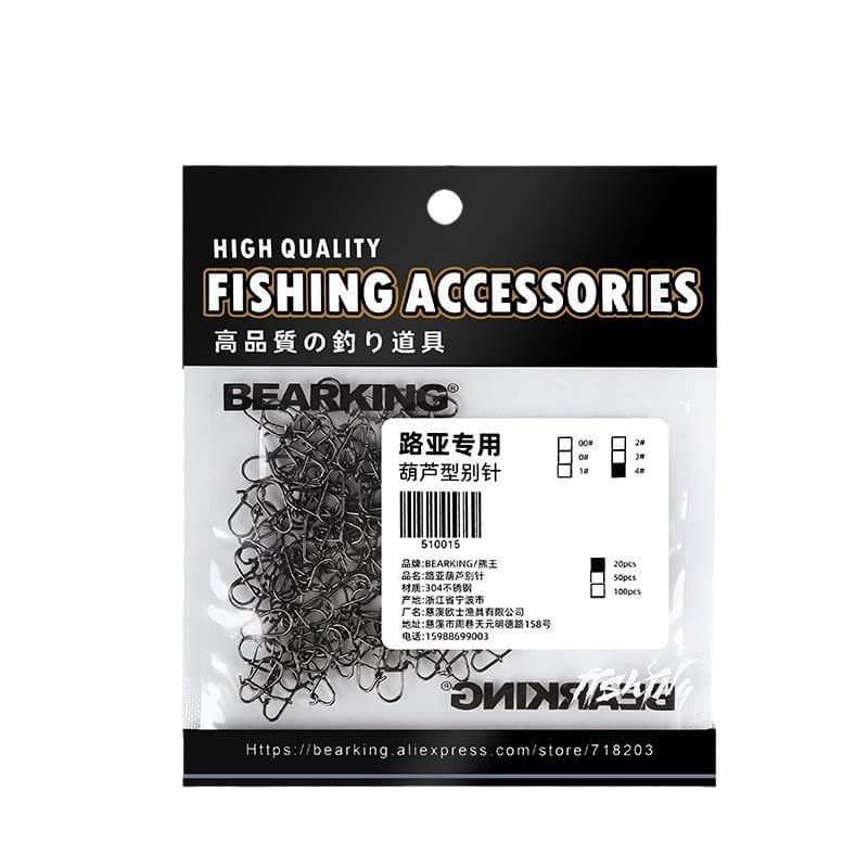 Bear King gourd lure pin 304 stainless steel enhanced pin eight-character loop lure connecting ring fake bait accessories 7