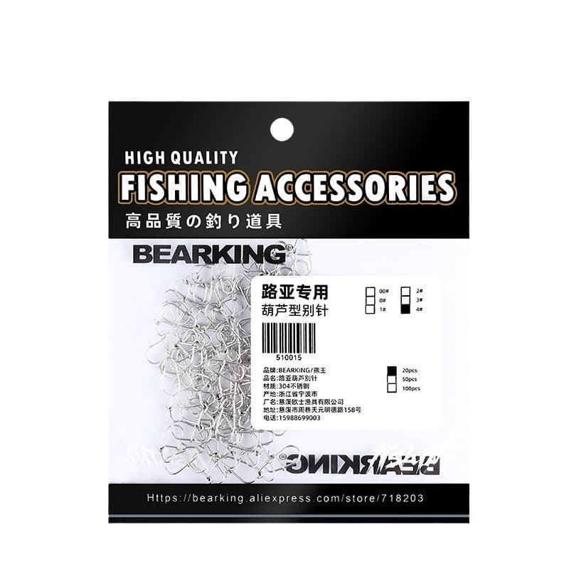 Bear King gourd lure pin 304 stainless steel enhanced pin eight-character loop lure connecting ring fake bait accessories 8