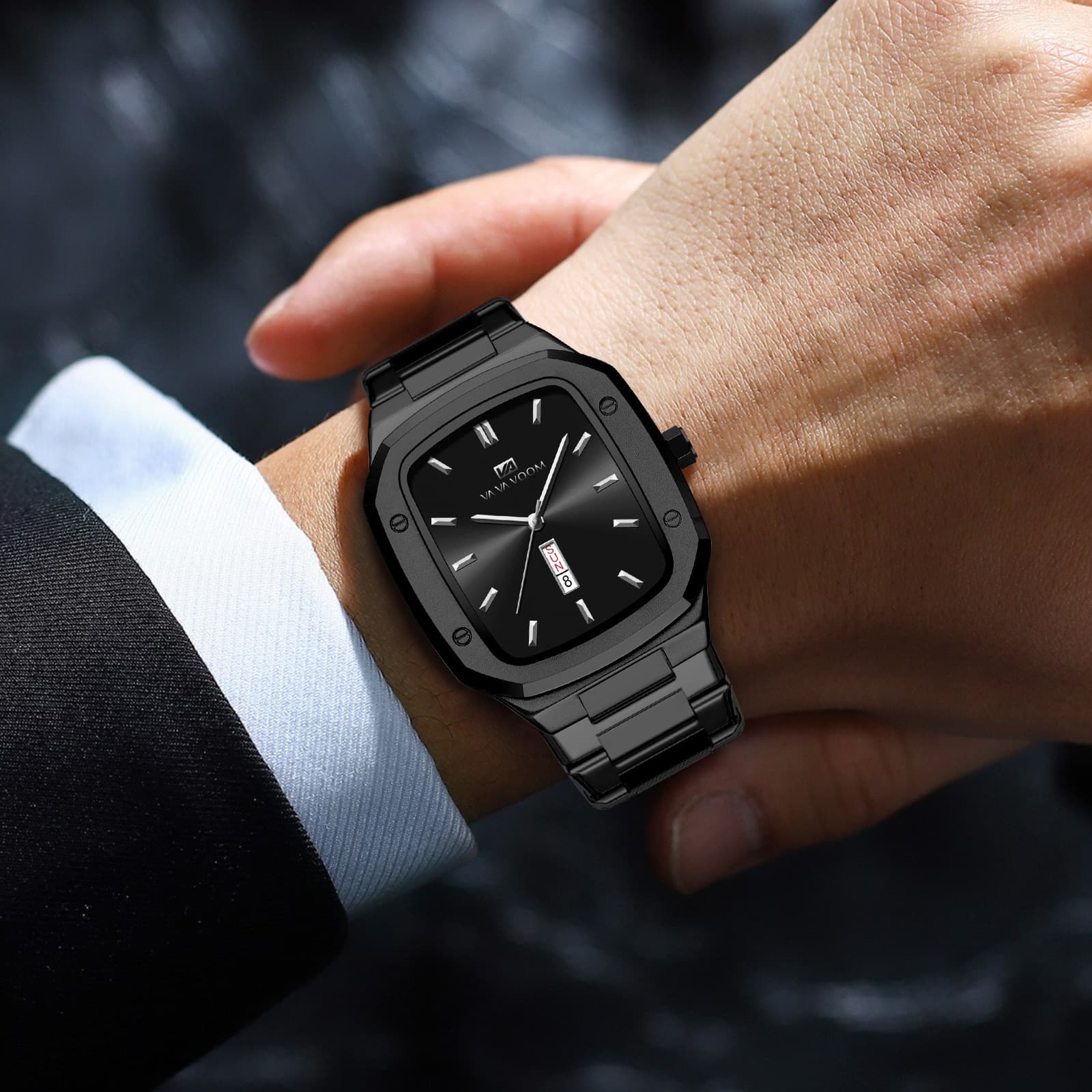 Square apple shell men's fashion trend watch men watch manufacturer wholesale first-hand supply cross-border watch 8