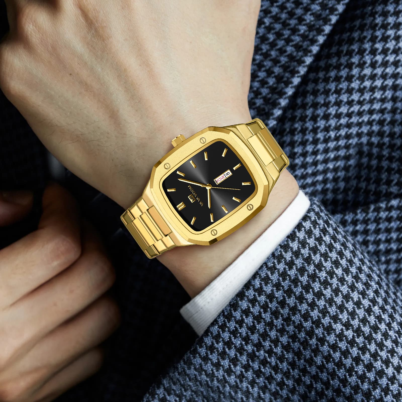 Square apple shell men's fashion trend watch men watch manufacturer wholesale first-hand supply cross-border watch 9