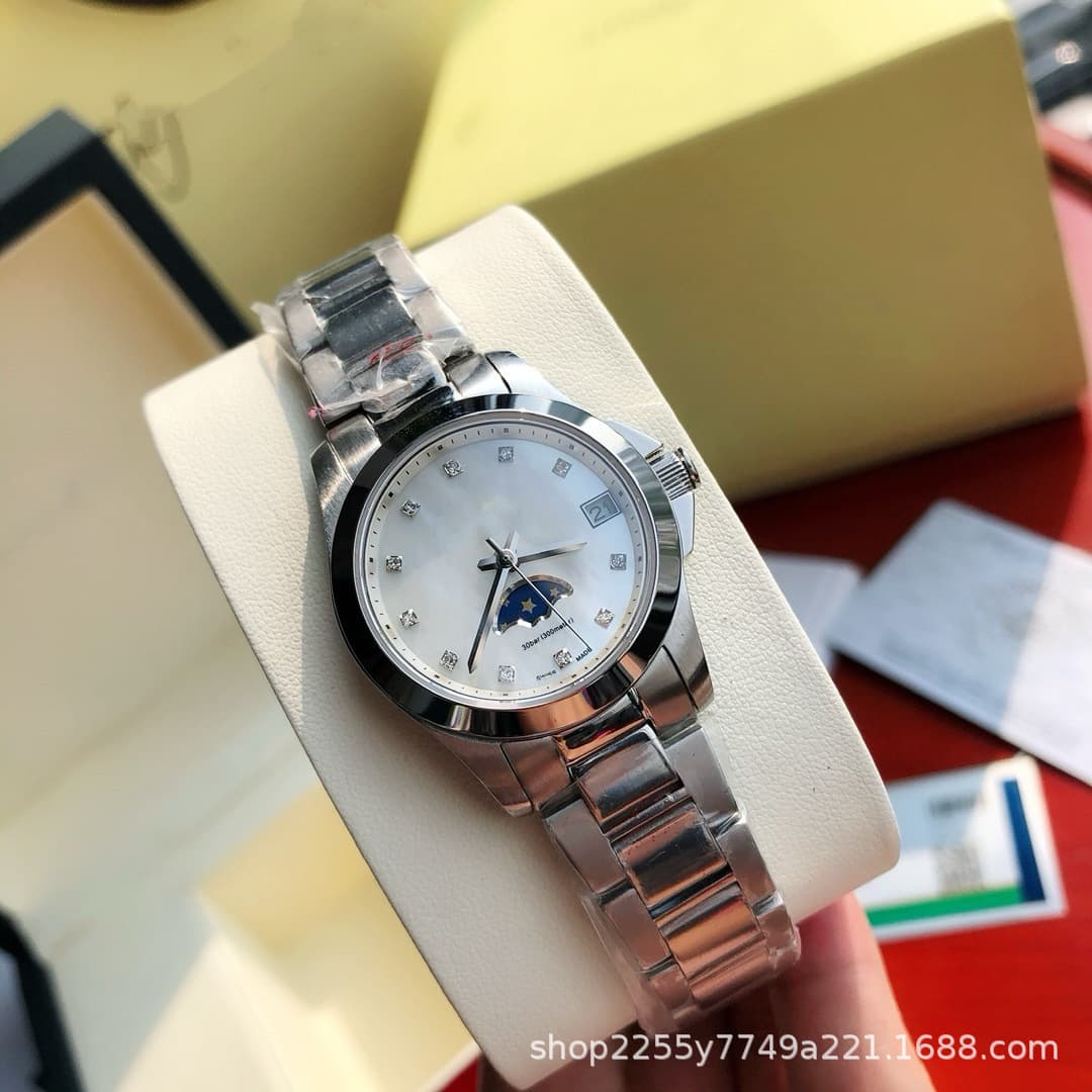 Langjia Watch Women's Heart Moon Phase Watch Women's Model with Diamonds High-Quality Classic Masterpiece Watch Men's Rhythm Tourbillon 10