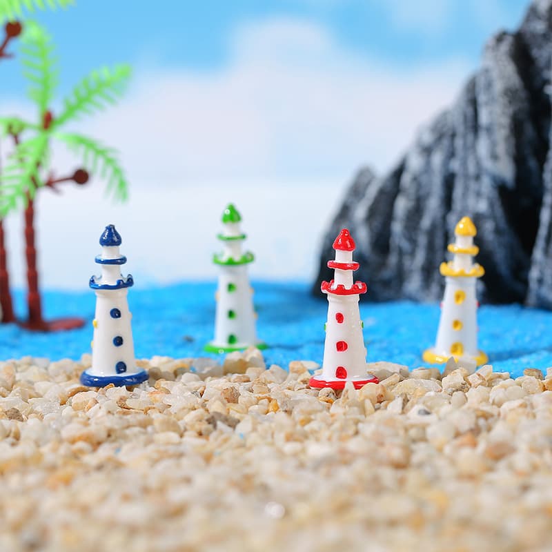 Micro-landscape Mediterranean style colorful lighthouse beach aquarium fish tank landscaping decoration accessories small ornaments 2