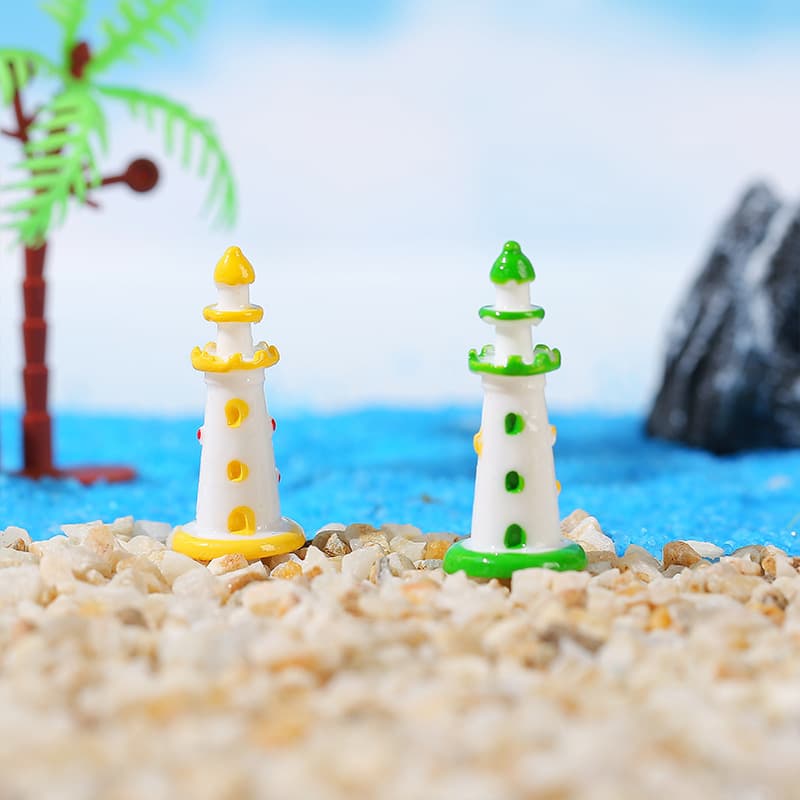 Micro-landscape Mediterranean style colorful lighthouse beach aquarium fish tank landscaping decoration accessories small ornaments 4