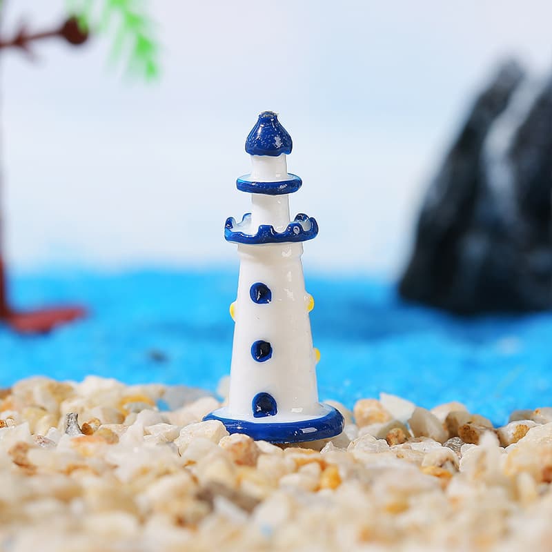 Micro-landscape Mediterranean style colorful lighthouse beach aquarium fish tank landscaping decoration accessories small ornaments 7