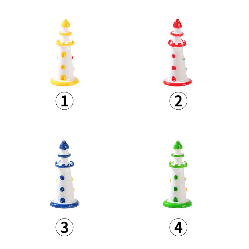 Micro-landscape Mediterranean style colorful lighthouse beach aquarium fish tank landscaping decoration accessories small ornaments 8