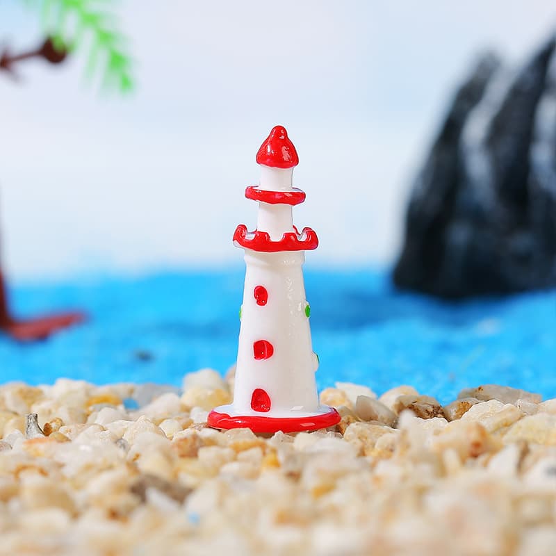 Micro-landscape Mediterranean style colorful lighthouse beach aquarium fish tank landscaping decoration accessories small ornaments 9