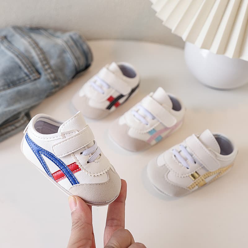 Spring and Autumn New Men's and Women's Baby Sports Shoes Color Matching Soft Sole Baby Shoes Soft Sole 0-1 Years Old Toddler Shoes Don't Drop Single Shoes 2