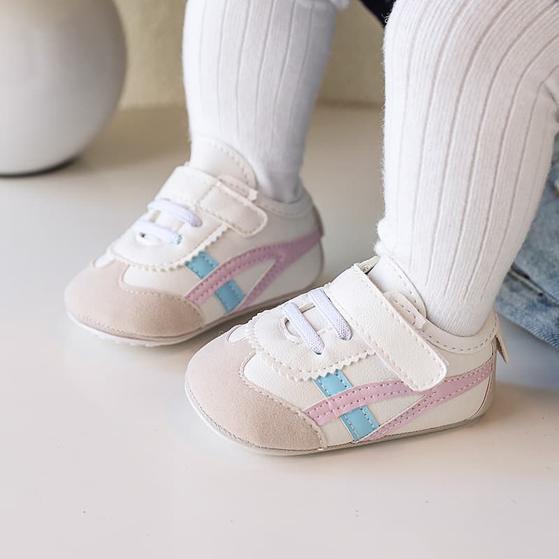 Spring and Autumn New Men's and Women's Baby Sports Shoes Color Matching Soft Sole Baby Shoes Soft Sole 0-1 Years Old Toddler Shoes Don't Drop Single Shoes 8