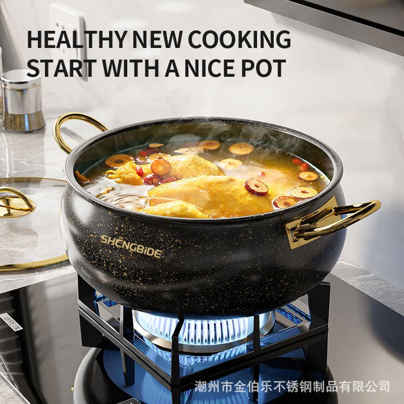Stainless steel pot 12-piece set 304 three-layer steel non-stick pot set with silicone spatula kitchen supplies pot set 3