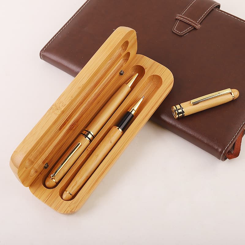 Ready supply of retro bamboo and wood fountain pen gift set pair of pen wooden ballpoint pen graduation gift signature pen wholesale 9