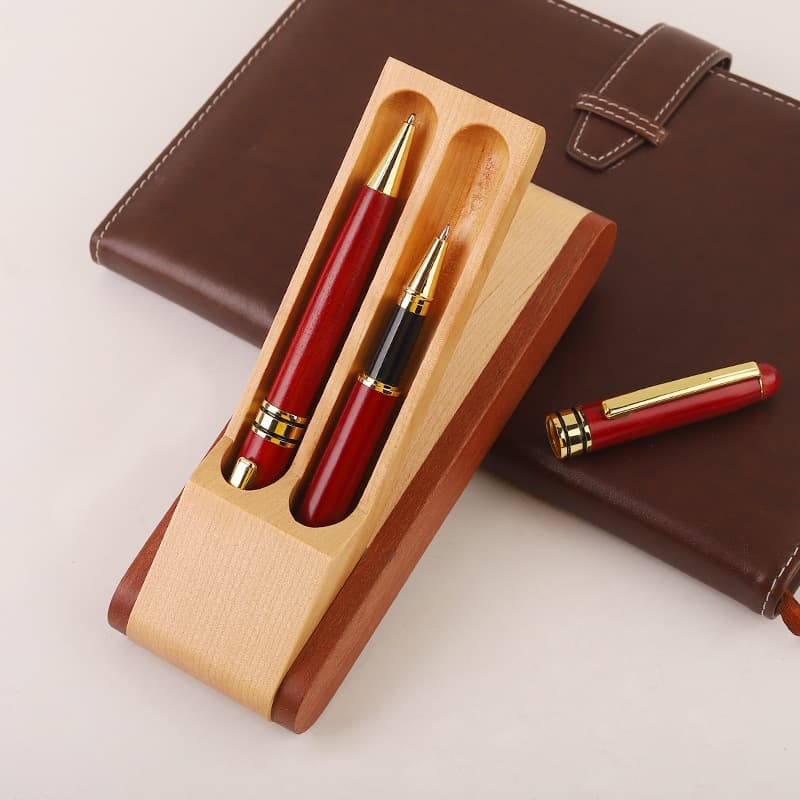 Ready supply of retro bamboo and wood fountain pen gift set pair of pen wooden ballpoint pen graduation gift signature pen wholesale 10