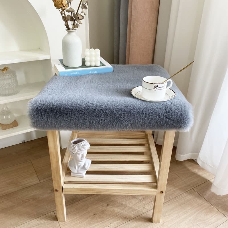 Imitation rabbit fur bedside table mat, short plush chair mat, dressing table tabletop decorative mat, dining table cloth, desk mat, coffee table mat 3