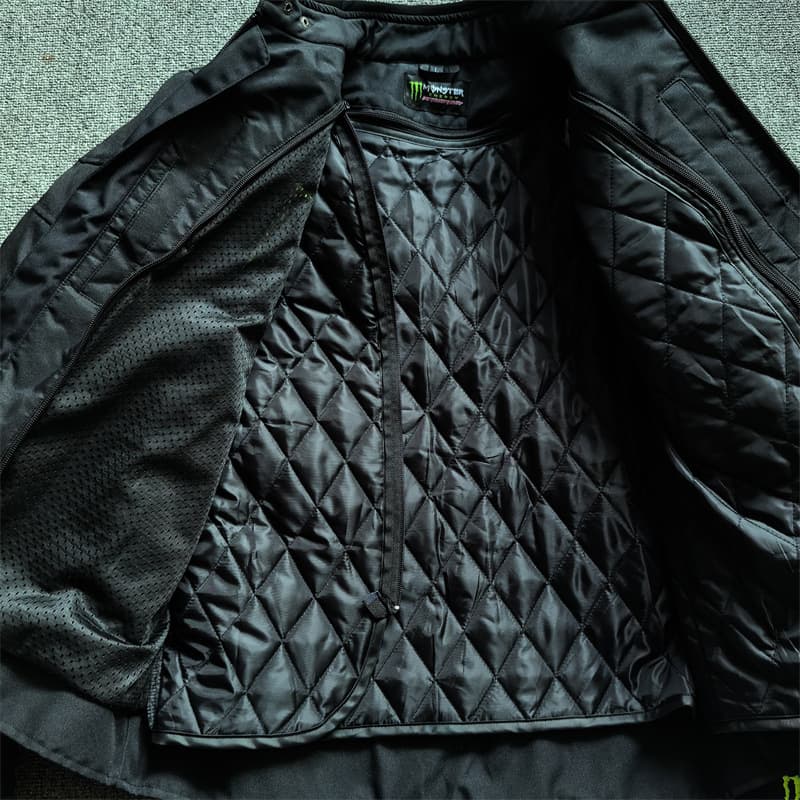 Winter motorcycle riding jacket men's cold-proof and warm motorcycle rider equipment anti-fall and wear-resistant black 4