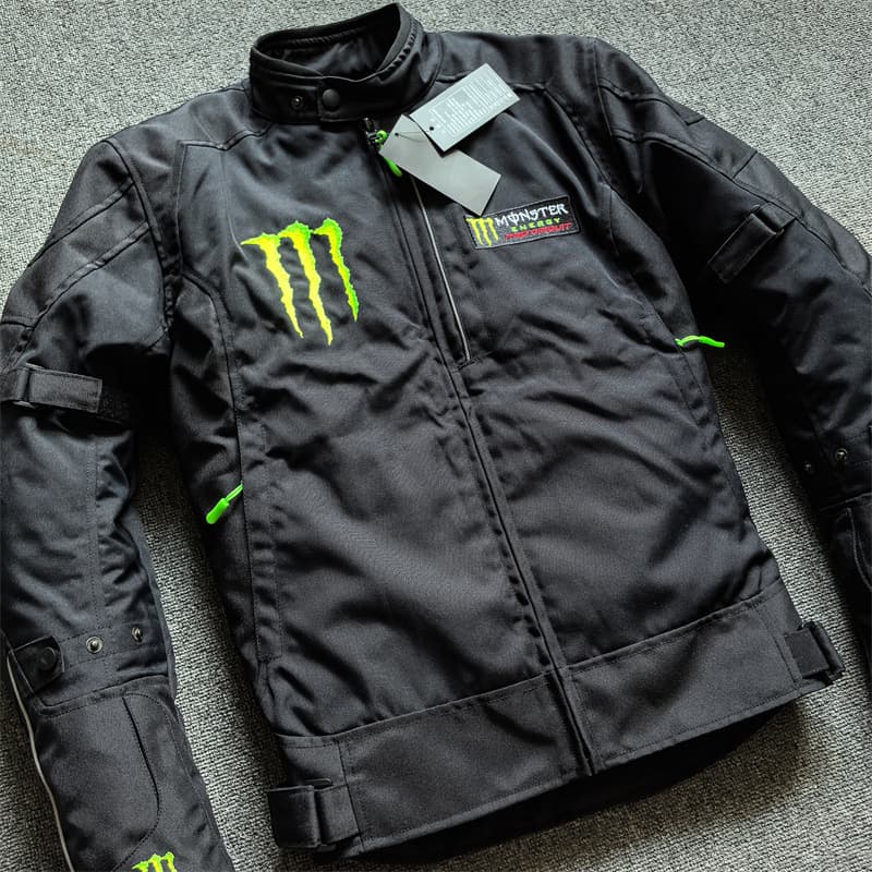 Winter motorcycle riding jacket men's cold-proof and warm motorcycle rider equipment anti-fall and wear-resistant black 6