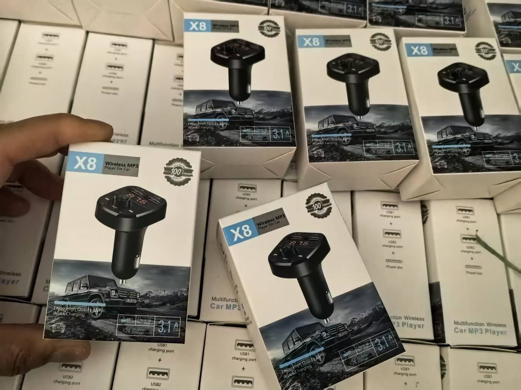 Car mp3 player x8 car mobile phone charger USB cigarette lighter car charger car bluetooth fm transmitter 8