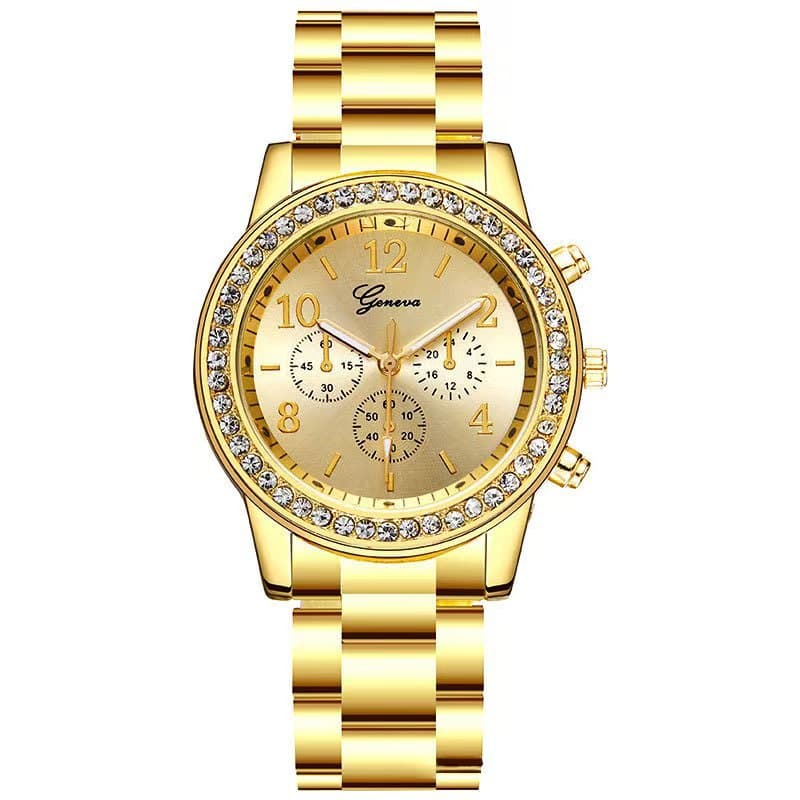 Cross-border hot model 5PCS women's watch set, fashionable double love rhinestone alloy jewelry watch for ladies best friend 6