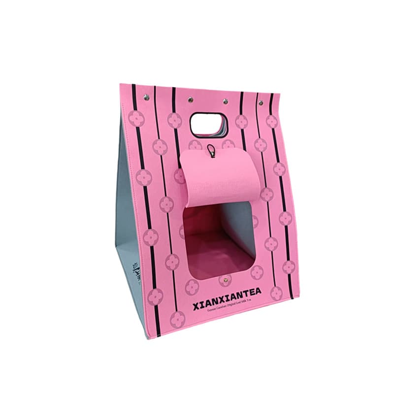 Double-piece pet felt handbag. Portable handbag for carrying cats when going out. Felt bag for carrying pets when going out. 7