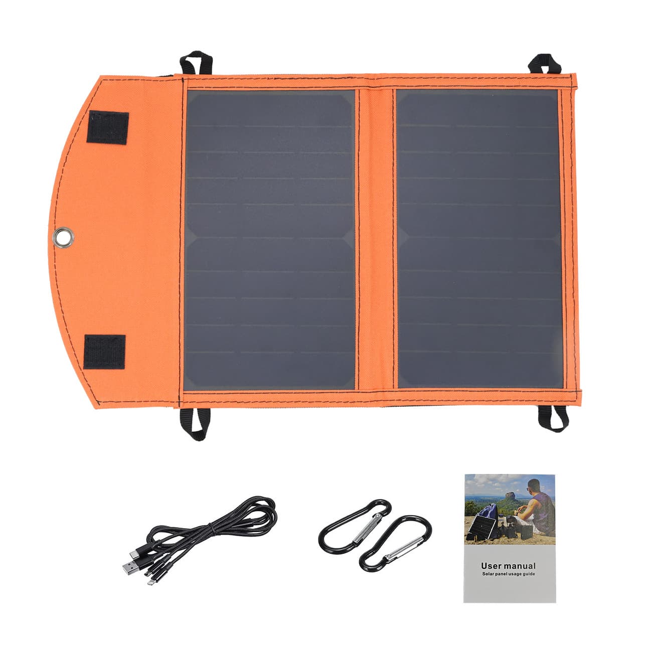 Portable Solar Panel USB Charger Power Emergency Board Waterproof Phone Power Bank for Camping 7