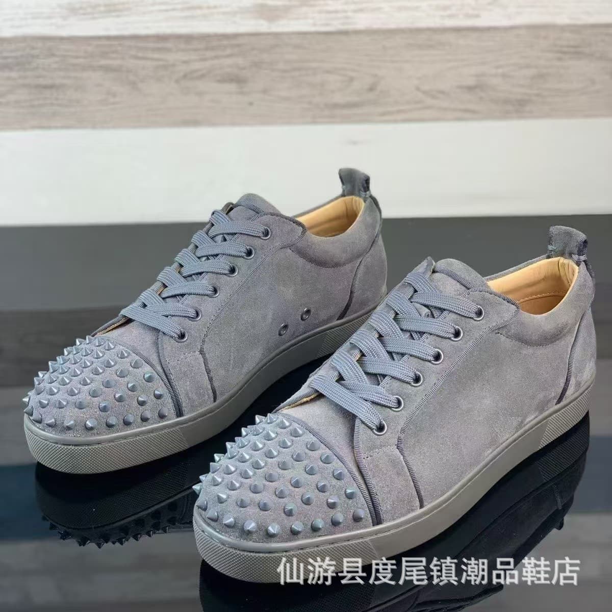 Foreign trade European station cl red-soled shoes electric embroidery low-top high-top men's shoes red-soled couple trend rivets casual laces 4