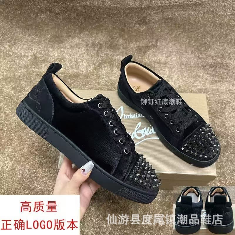Foreign trade European station cl red-soled shoes electric embroidery low-top high-top men's shoes red-soled couple trend rivets casual laces 5