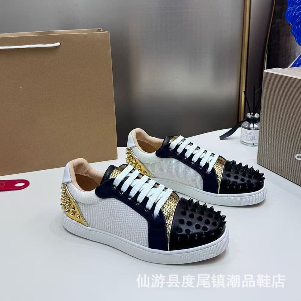 Foreign trade European station cl red-soled shoes electric embroidery low-top high-top men's shoes red-soled couple trend rivets casual laces 7
