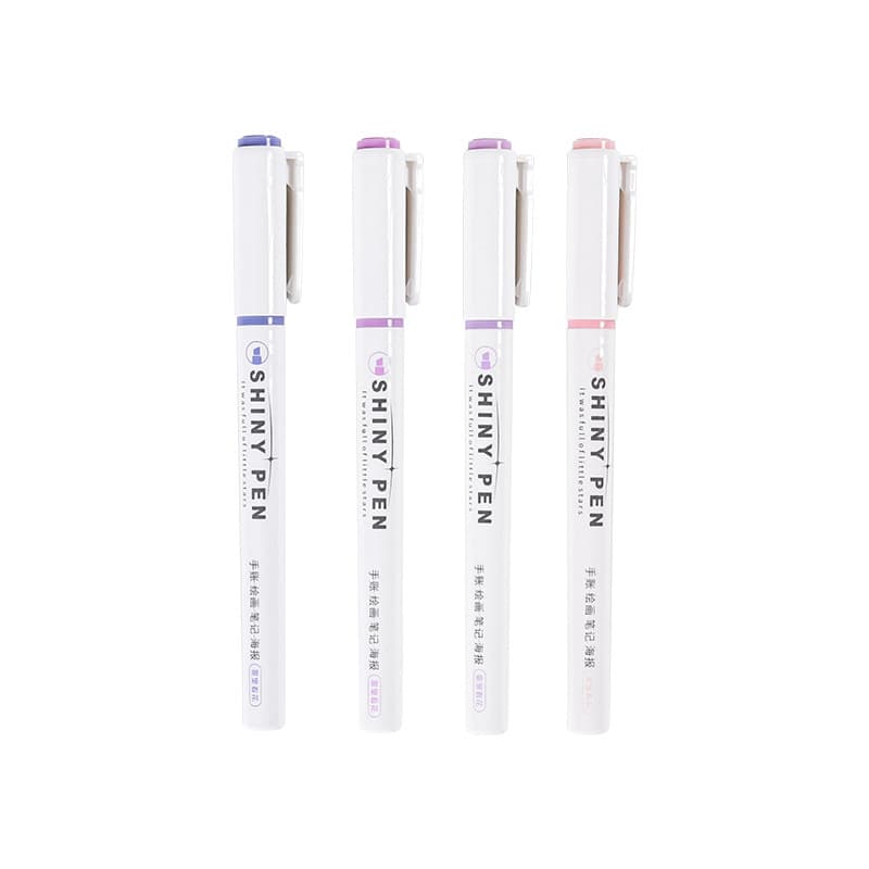 Galaxy Glitter Highlighter Pen Student Marking Handbook Key Color Classroom Marker Wholesale Flash Multi-Color Selection 6