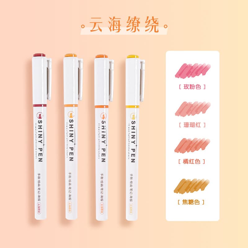 Galaxy Glitter Highlighter Pen Student Marking Handbook Key Color Classroom Marker Wholesale Flash Multi-Color Selection 9