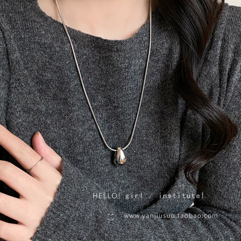 Minimalist style water drop pendant necklace for women in autumn and winter, versatile simple and fashionable casual long sweater sweater chain 3