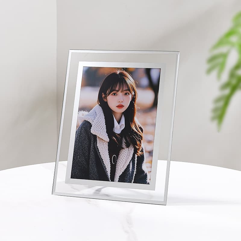 Transparent glass photo frame table 10-inch empty frame simple 56-inch 7-inch 8-inch a4 photo frame crystal high-end photo frame 9