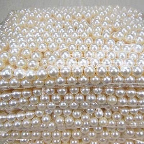 High gloss ABS imitation pearl 3-25mm non-hole straight hole perforated off-white loose beads handmade diy pure white beads wholesale 3