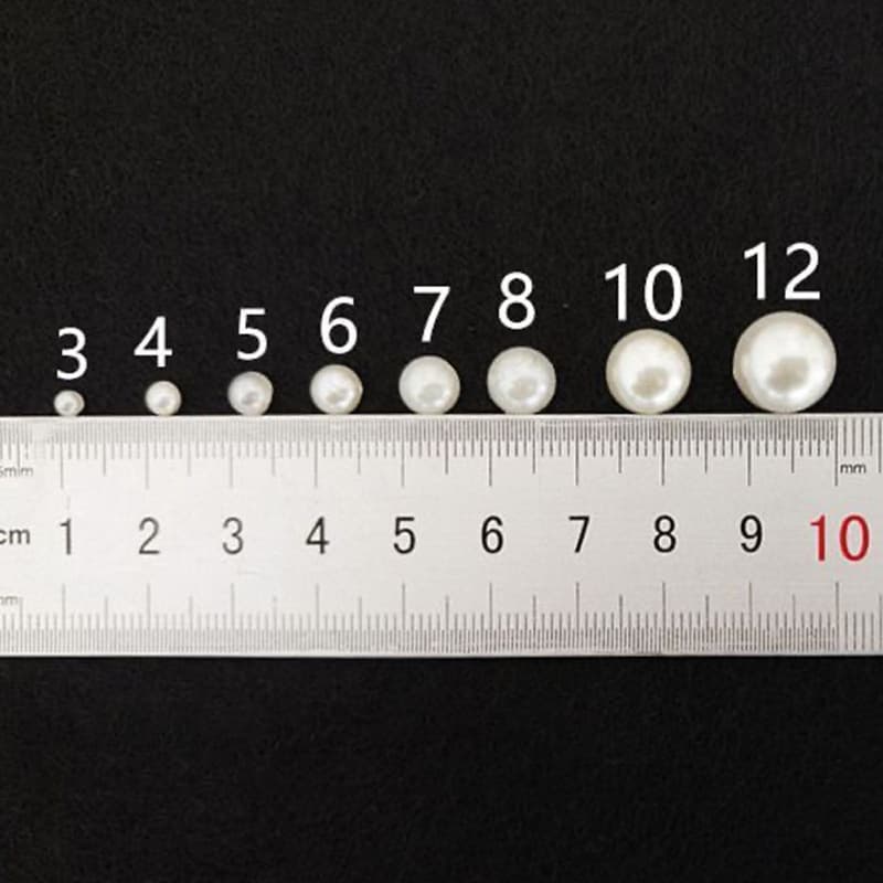 High gloss ABS imitation pearl 3-25mm non-hole straight hole perforated off-white loose beads handmade diy pure white beads wholesale 5