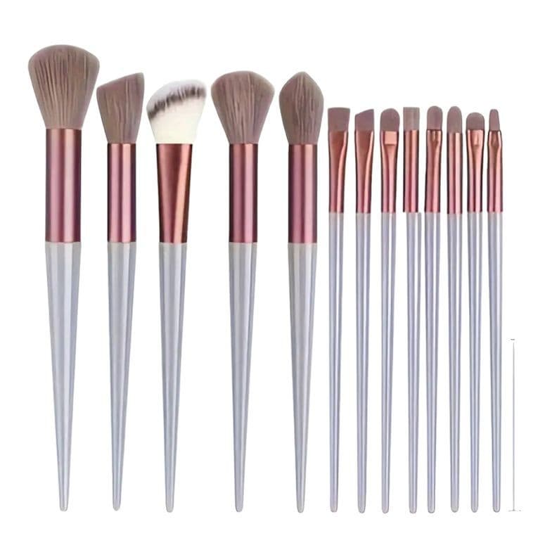 Cross-border set of 13 makeup brushes Ji Qing brown coffee color soft hair non-shedding brush set eye shadow loose powder 6