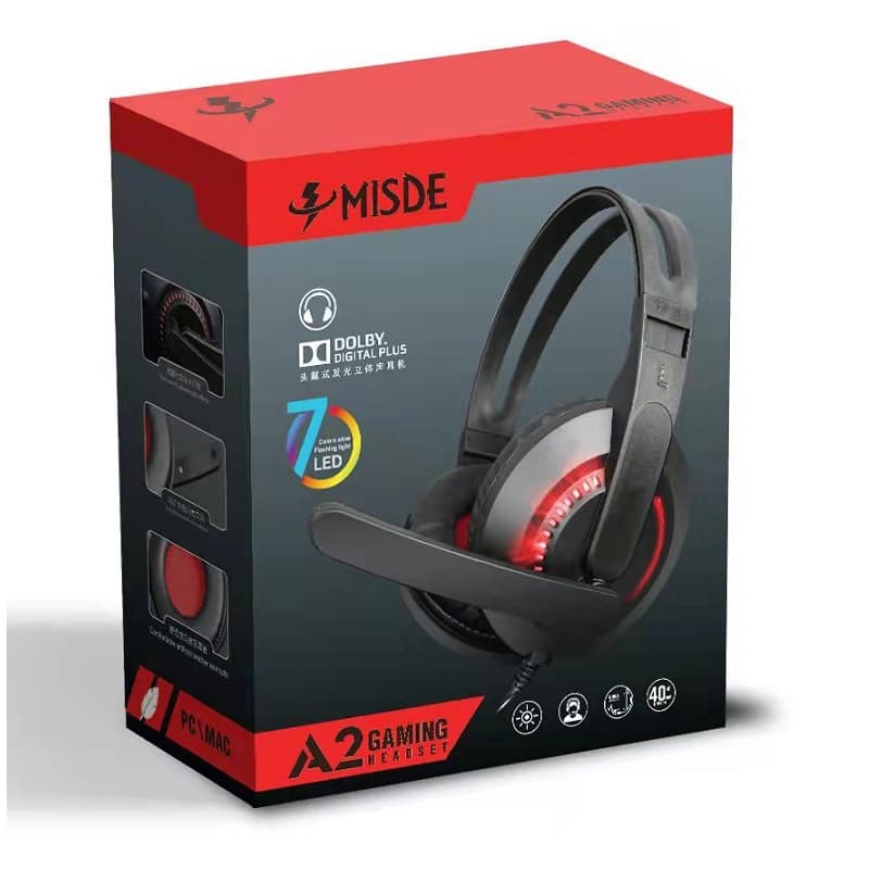 Mercedes A2 luminous headphones head-mounted computer game Internet cafe e-sports subwoofer headset with microphone eating chicken 3