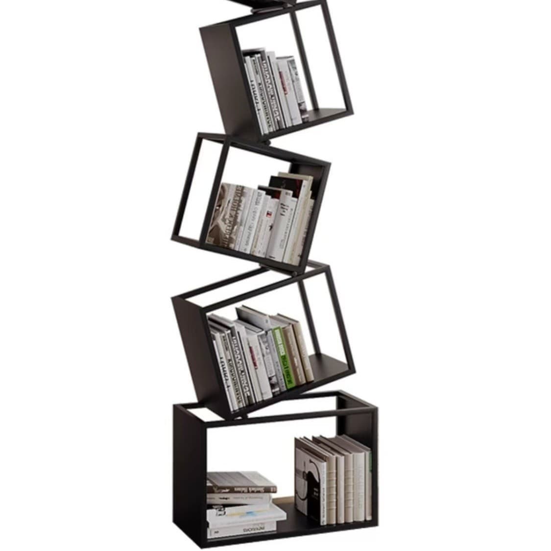 Internet celebrity creative corner bookshelf floor-to-ceiling living room desk modern iron corner bookcase cross-border special-shaped decoration 6