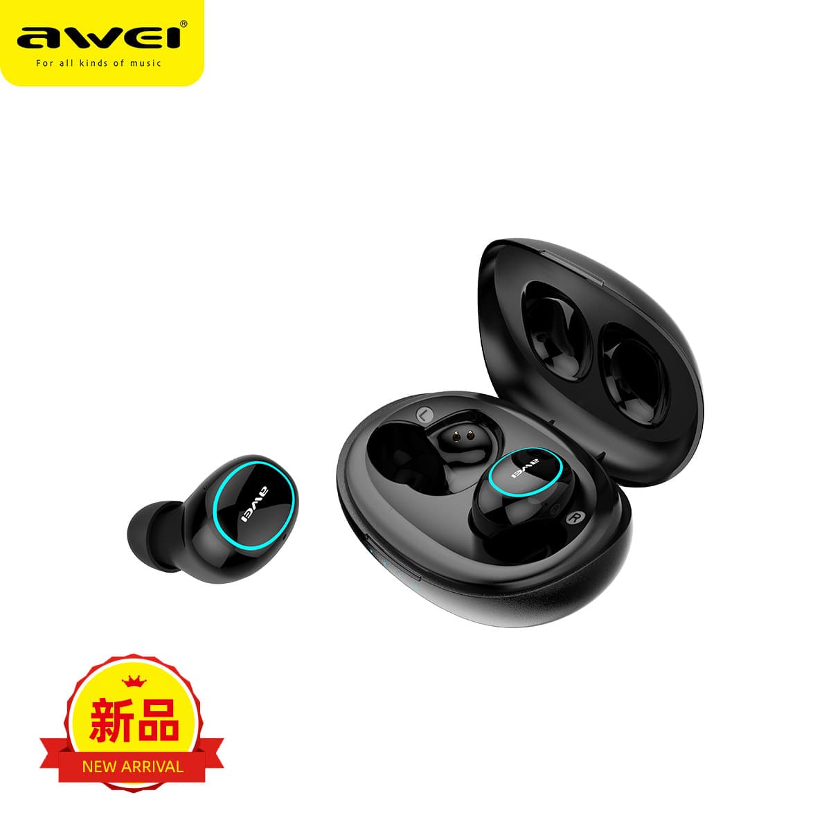 New cross-border TWS true wireless Bluetooth headset with RG light in-ear HIFI heavy bass stereo for playing games 1