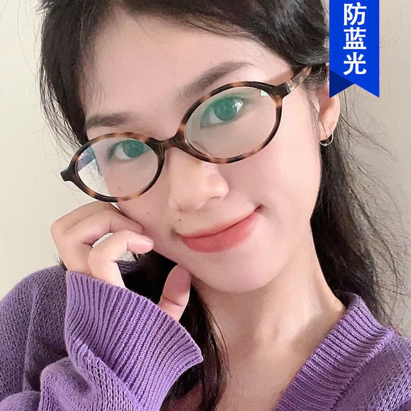 Retro Korean style plain glasses frame nerd book myopia mirror oval flat mirror Douyin same style small frame glasses frame for women 4