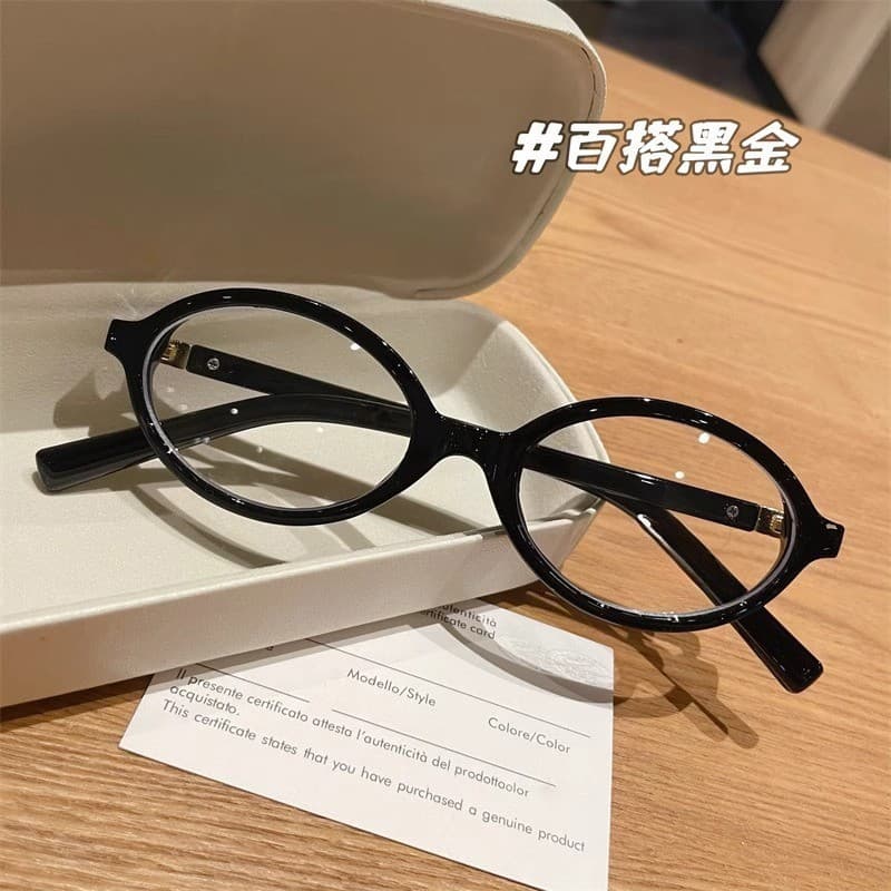 Retro Korean style plain glasses frame nerd book myopia mirror oval flat mirror Douyin same style small frame glasses frame for women 10