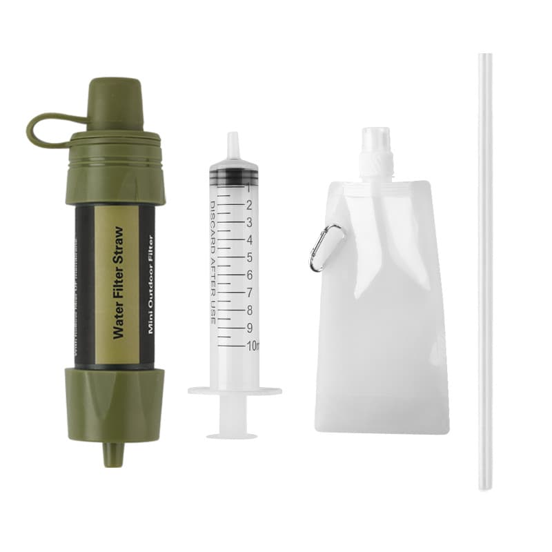 Outdoor camping disaster relief water purifier MINI camping adventure survival filter straw manufacturer hiking filter portable 9