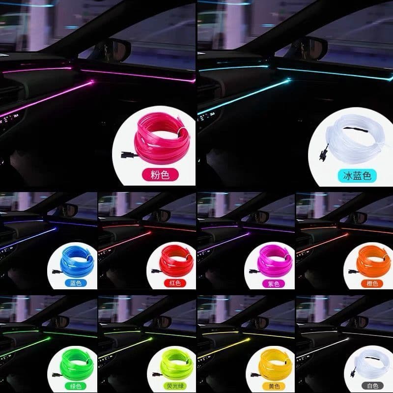 Car USB car voice-controlled cold light atmosphere light in the car without wiring modification wireless interior LED atmosphere light strip 4