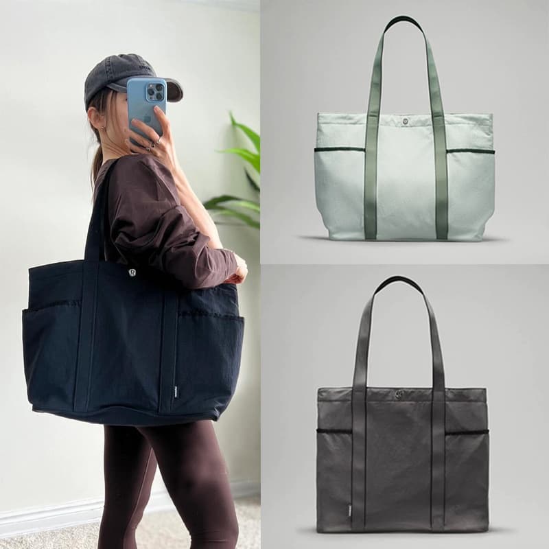 lulu women's bag new Daily multi-pocket waterproof canvas bag 20L large capacity yoga tote bag handbag for women 2