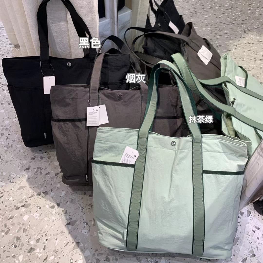 lulu women's bag new Daily multi-pocket waterproof canvas bag 20L large capacity yoga tote bag handbag for women 4
