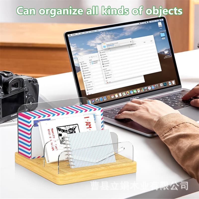 Wooden file rack desk envelope socket sorting rack letter organizer bamboo mail solid wood management rack 1