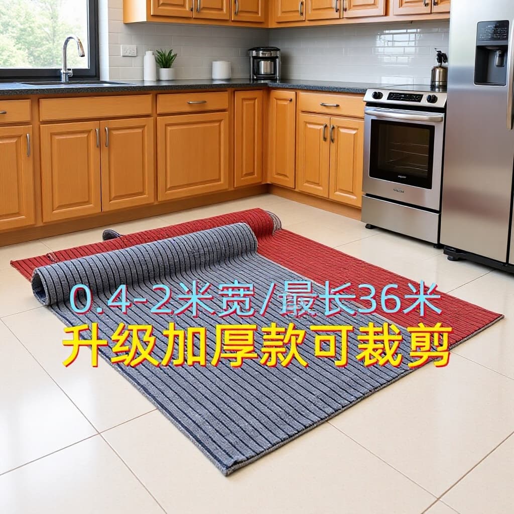 Kitchen floor mats, non-slip and oil-proof floor mats, wipeable and washable floor mats, household floor absorbent mats, fully paved carpets 2