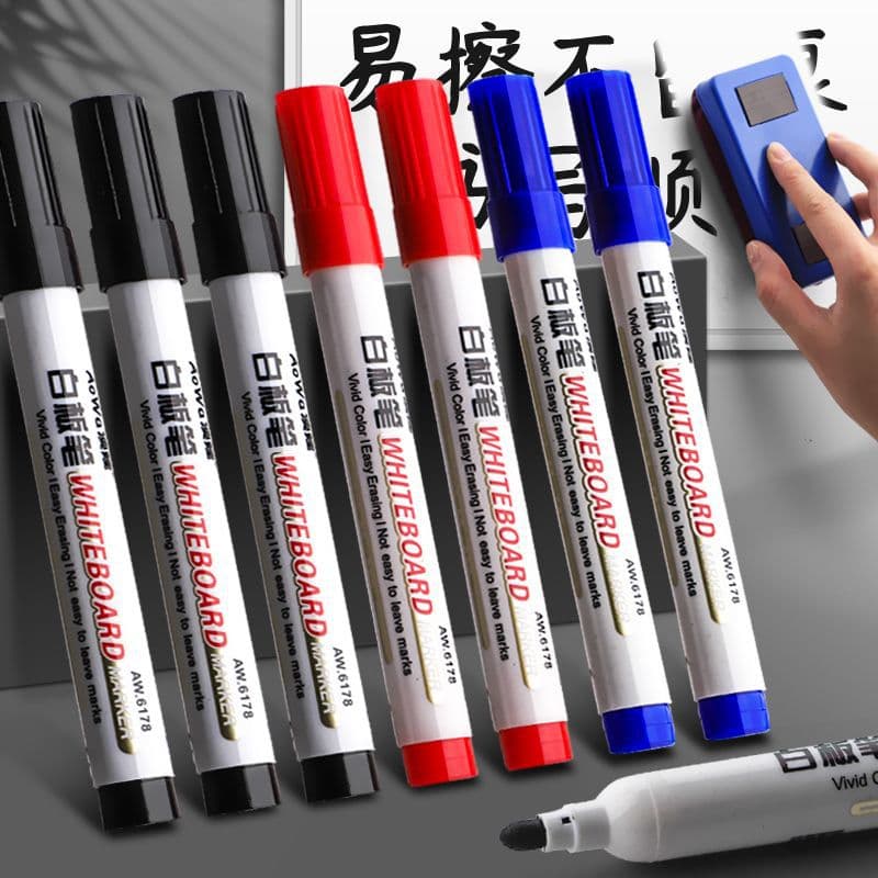 Whiteboard pen wholesale easy-to-wipe blackboard pen large-head pen teaching teacher office supplies water-based black marker pen 4